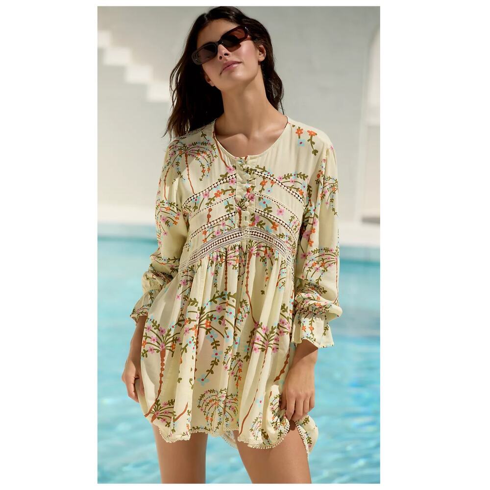 Maaji Linen Blend Boho Mini Dress Size Large